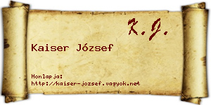 Kaiser József névjegykártya